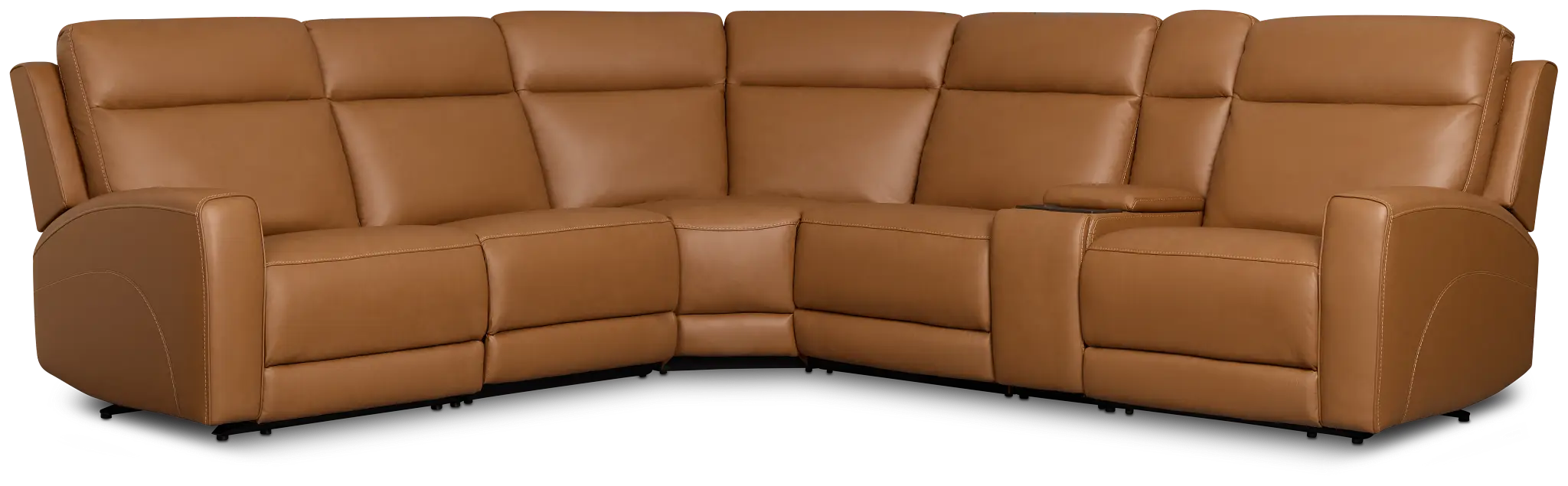 Flexsteel Belmont Medium Brown Lthr/vinyl Medium Dual Power 2-arm Reclining Sectional Flexsteel Belmont Medium Brown Lthr/vinyl Medium Dual Power 2-arm Reclining Sectional