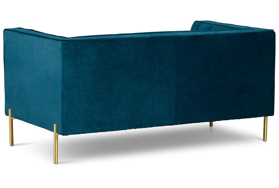 Bella Dark Blue Velvet Loveseat