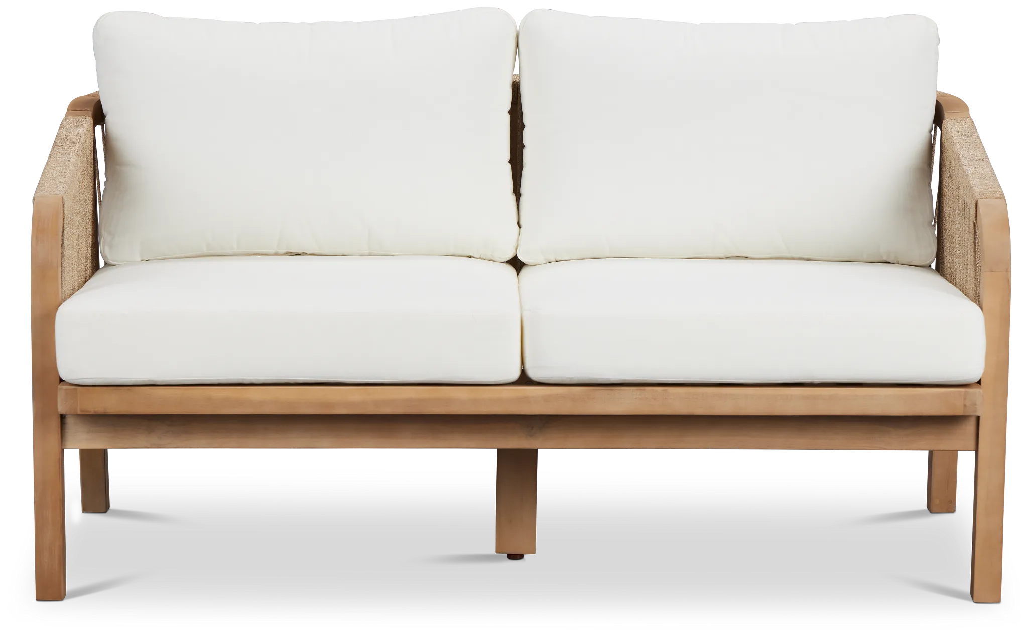 Laguna Light Tone Loveseat With White Cushions