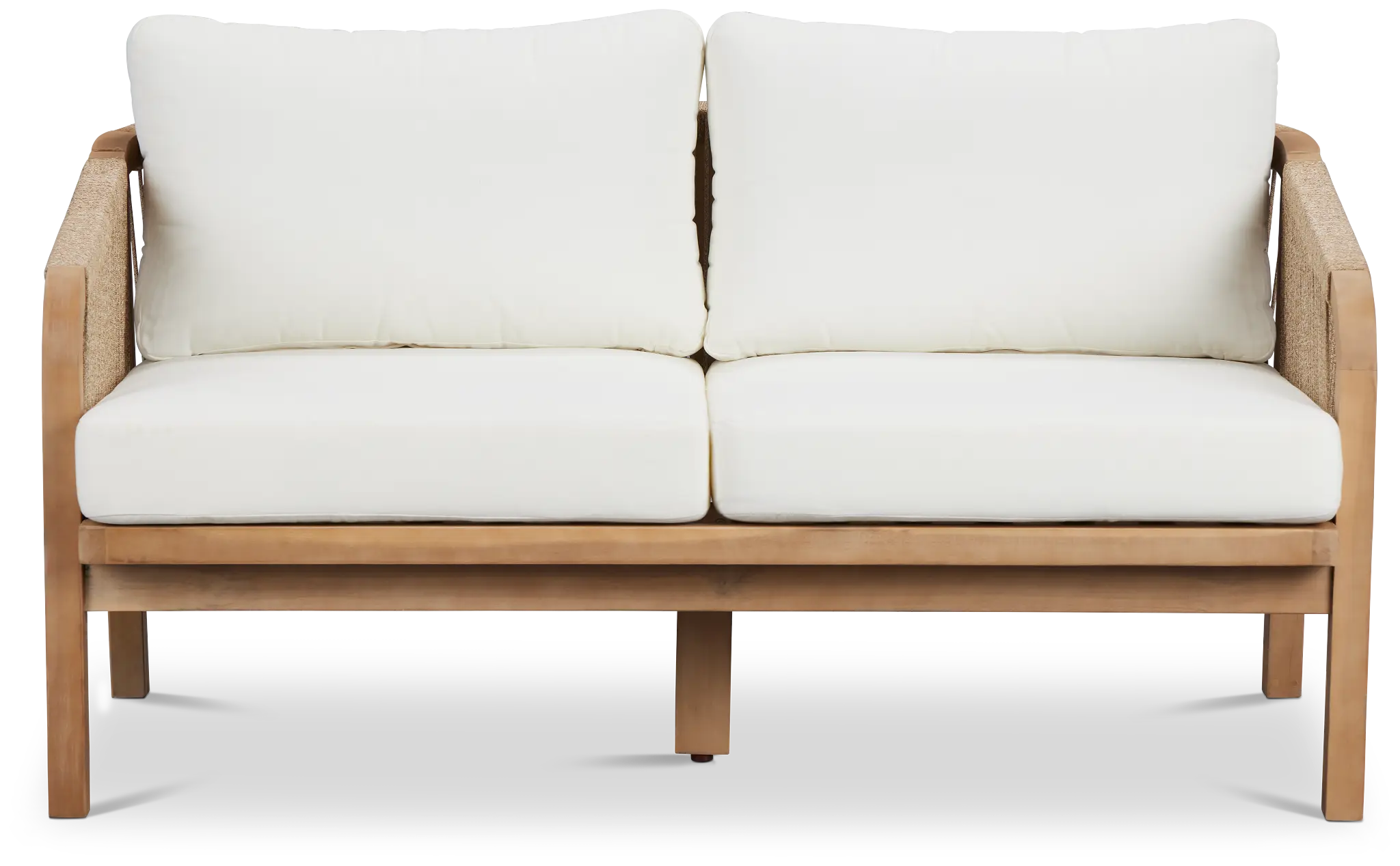 Laguna Light Tone Loveseat With White Cushions Laguna Light Tone Loveseat With White Cushions