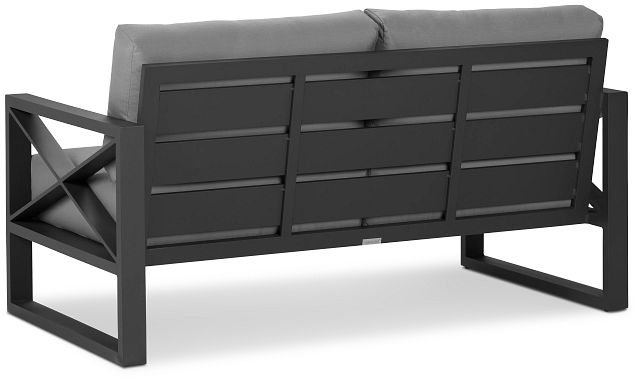 Linear Dark Gray Aluminum Loveseat