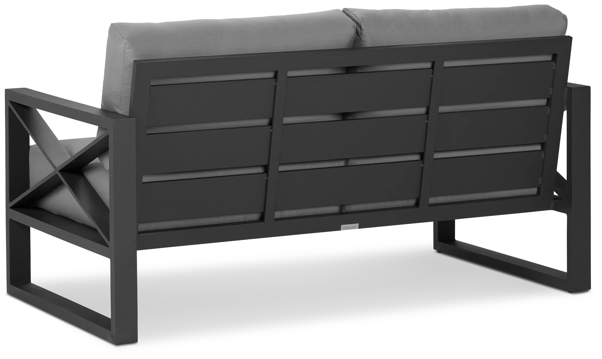 Linear Dark Gray Aluminum Loveseat