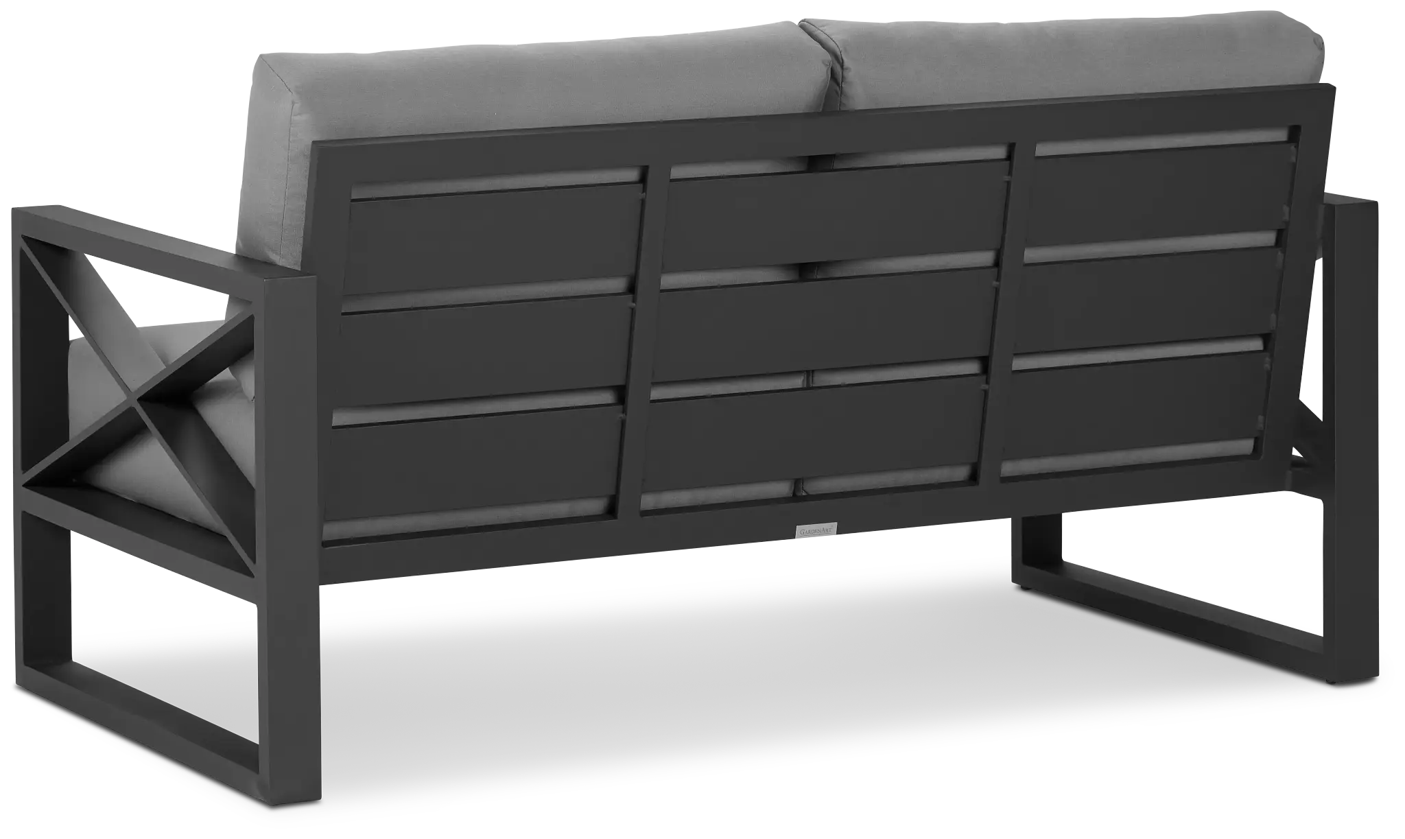 Linear Dark Gray Aluminum Loveseat Linear Dark Gray Aluminum Loveseat