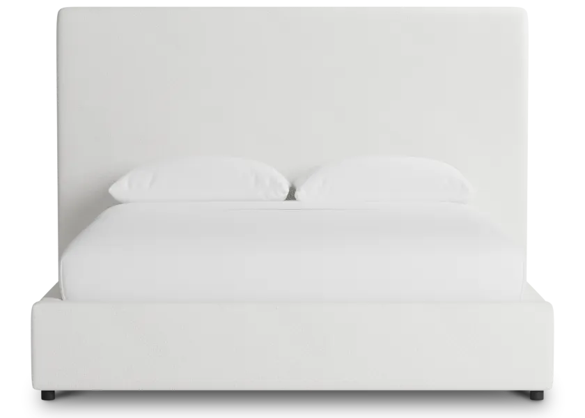 Grayton Sutton White 54" Upholstered Platform Bed