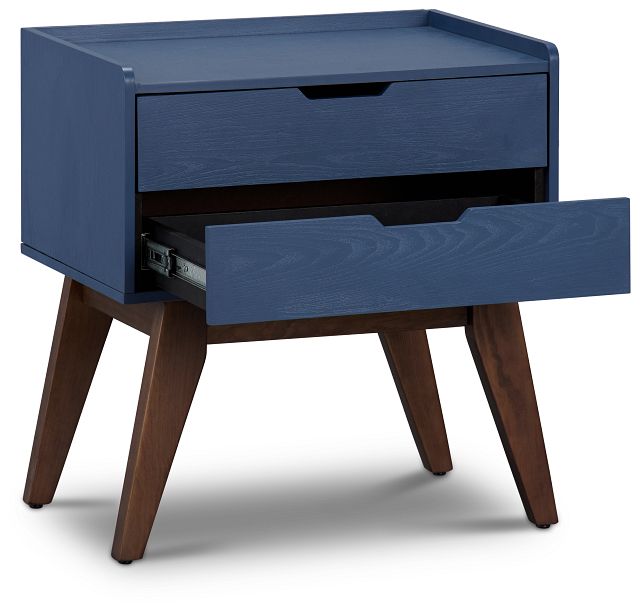 Ventura Navy Wood 2-drawer Nightstand