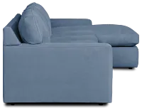Hudson Blue Fabric Small Right Chaise Sectional