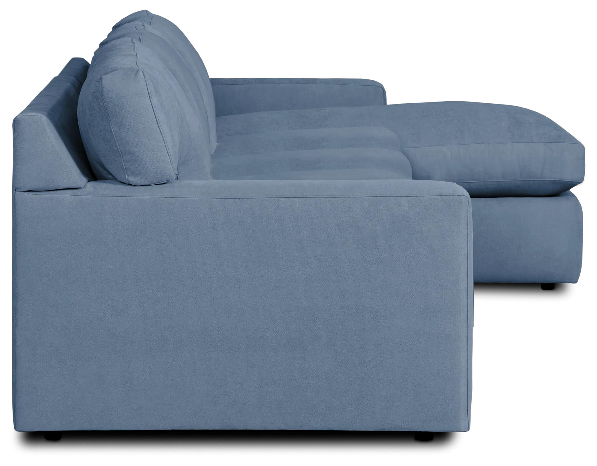 Hudson Blue Fabric Small Right Chaise Sectional