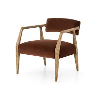Joe Dark Orange Velvet Accent Chair