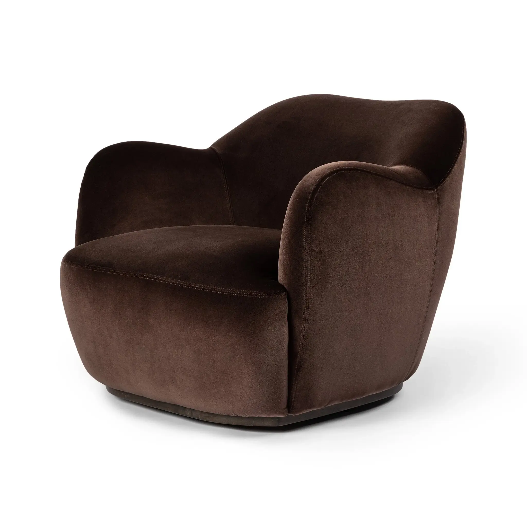Four Hands Margota Brown Velvet Swivel Accent Chair Four Hands Margota Brown Velvet Swivel Accent Chair