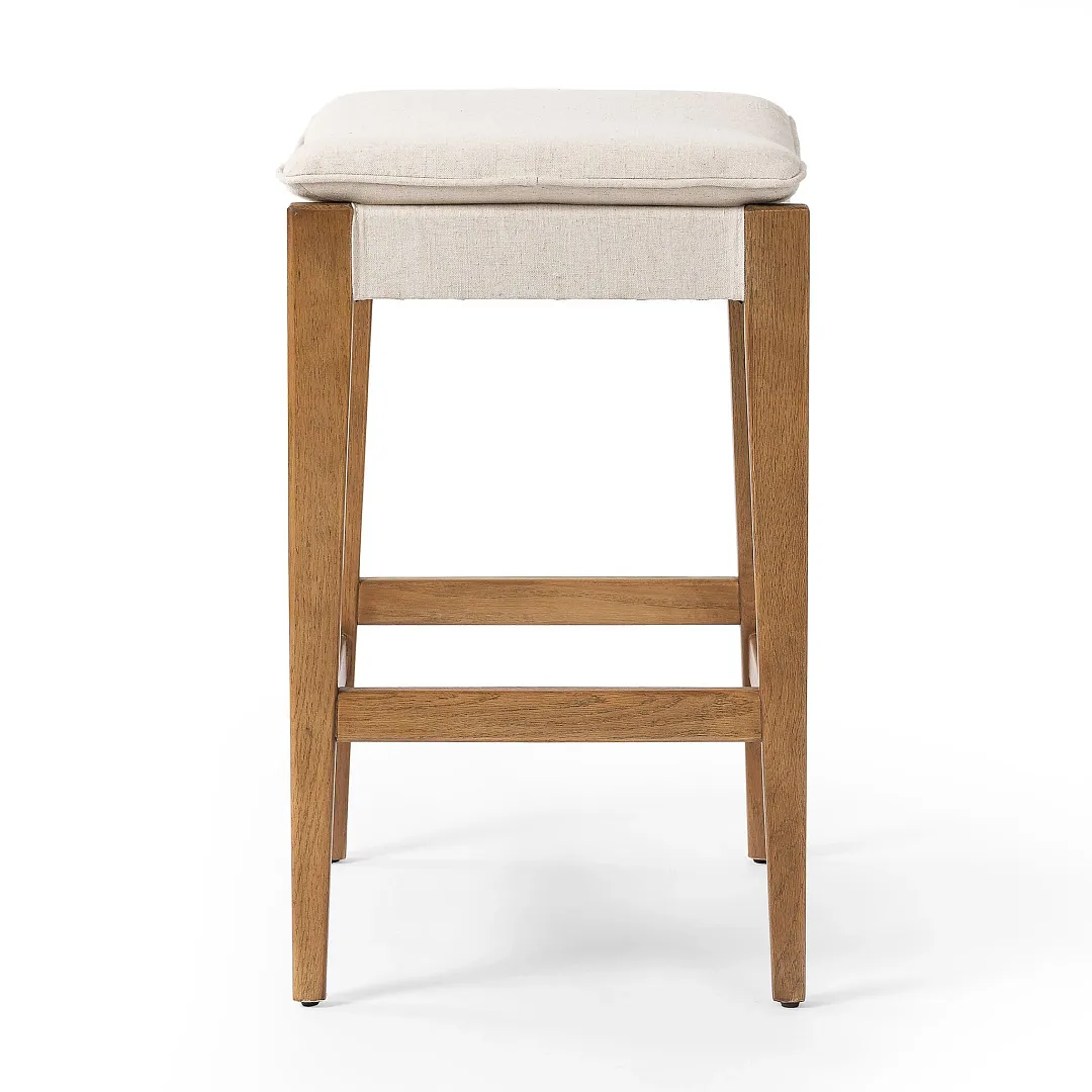 Meli Light Beige 24" Upholstered Barstool
