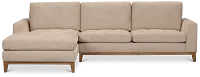Maisie Light Brown Fabric Left Chaise Sectional