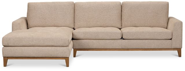 Maisie Light Brown Fabric Left Chaise Sectional