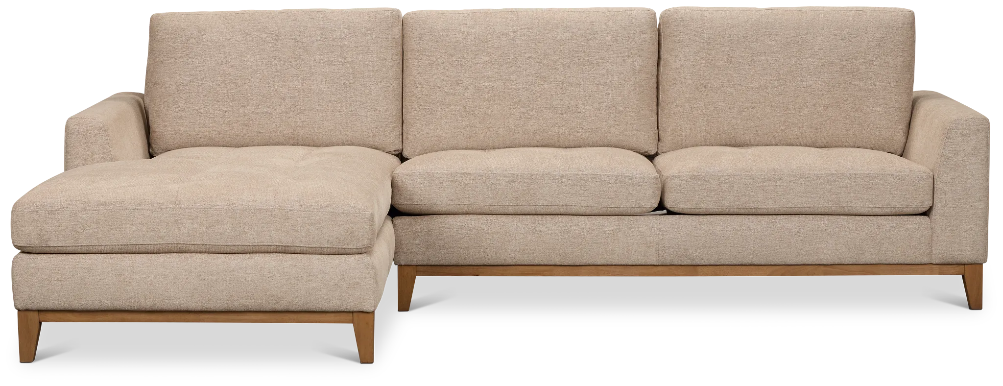 Maisie Light Brown Fabric Left Chaise Sectional