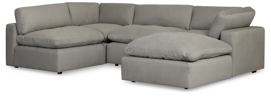 Grant Light Gray Fabric 5pc Bumper Sectional Grant Light Gray Fabric 5pc Bumper Sectional