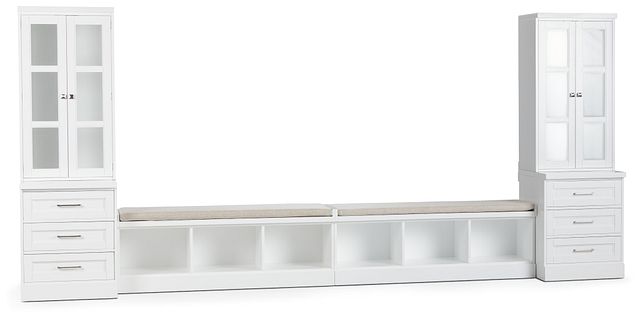 Newport White 164" Drawer Entryway