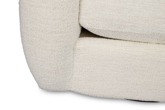 Kaya White Fabric Swivel Chair