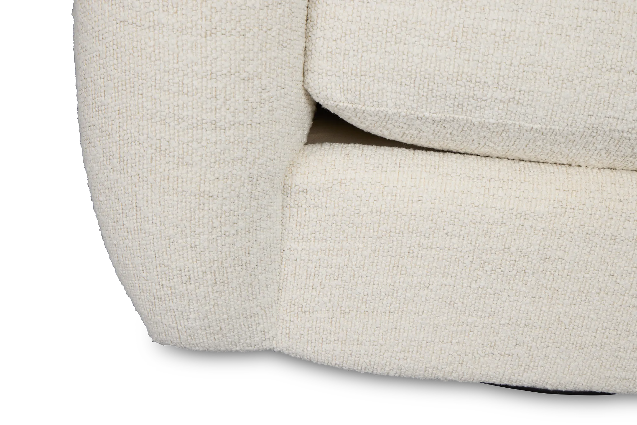 Kaya White Fabric Swivel Chair