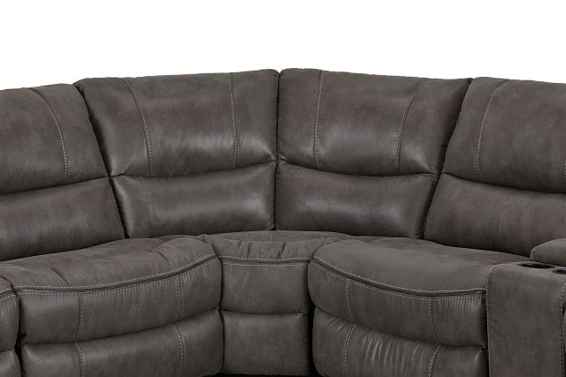 Dober Dark Gray Micro Medium Dual Power 2-arm Reclining Sectional