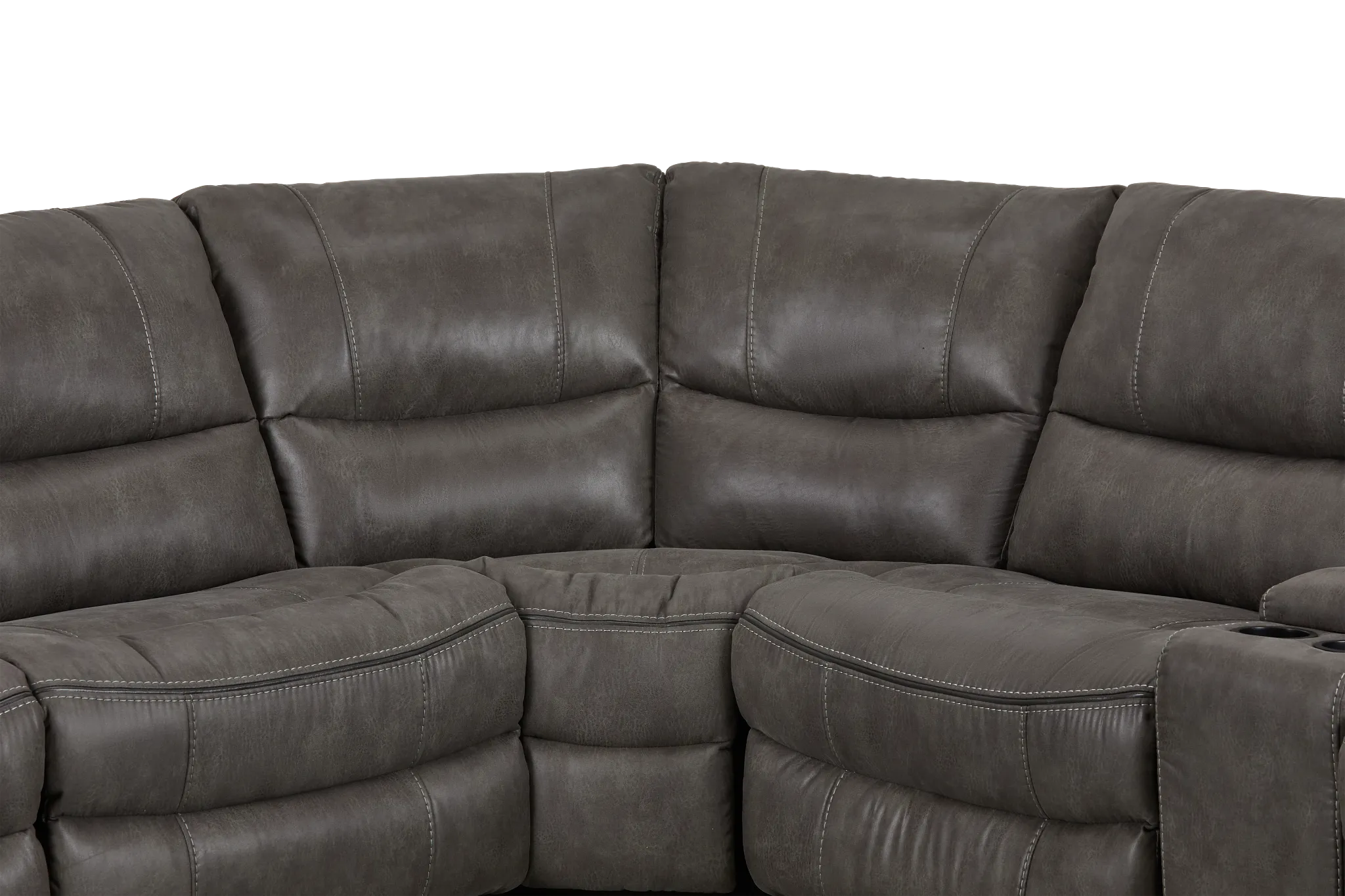 Dober Dark Gray Micro Medium Dual Power 2-arm Reclining Sectional