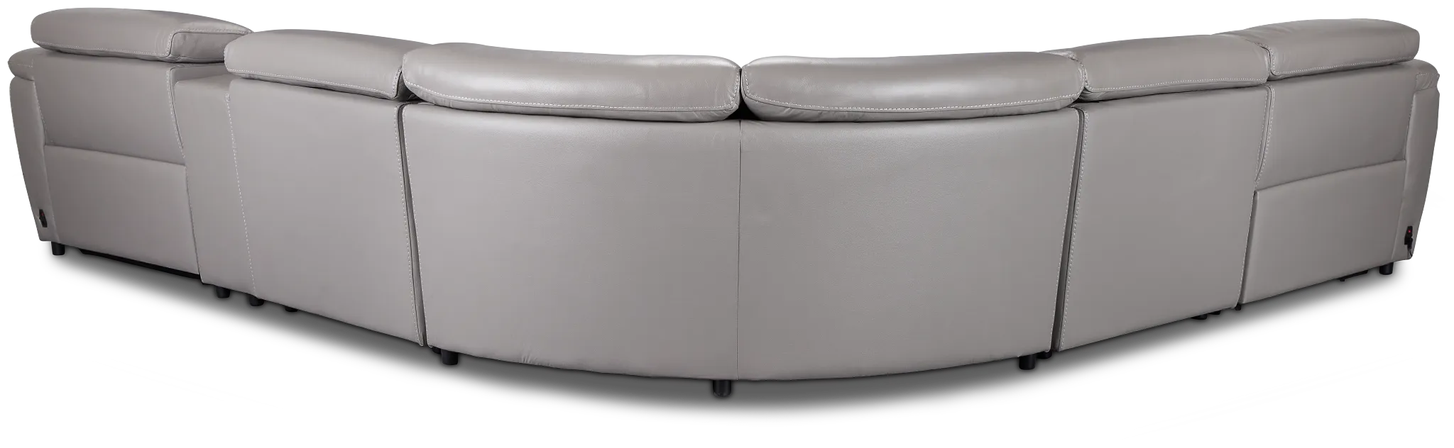 Marion Gray Lthr/vinyl Medium Dual Power 2-arm Reclining Sectional