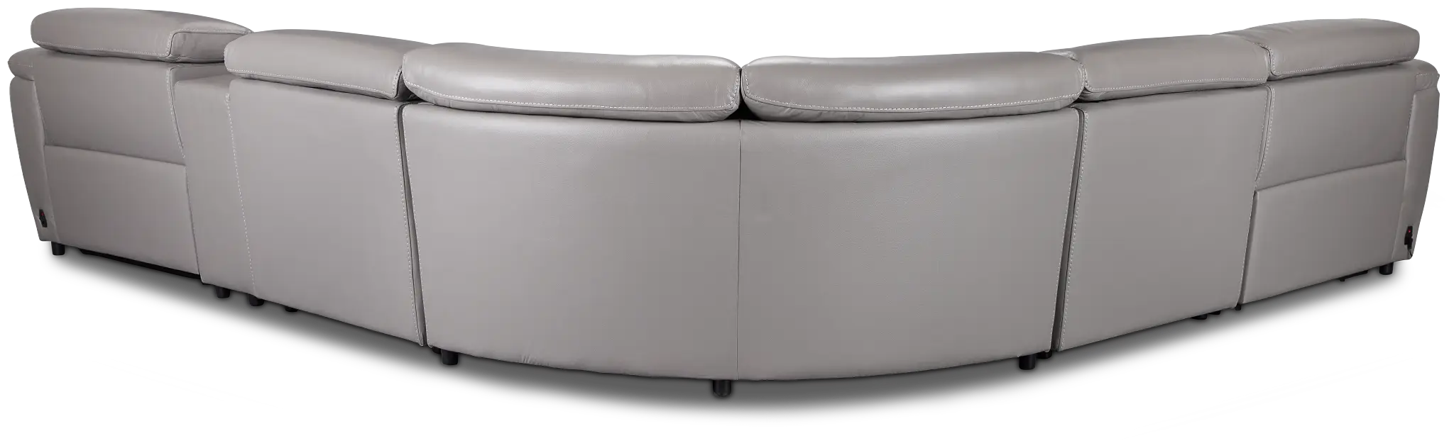 Marion Gray Lthr/vinyl Medium Dual Power 2-arm Reclining Sectional Marion Gray Lthr/vinyl Medium Dual Power 2-arm Reclining Sectional