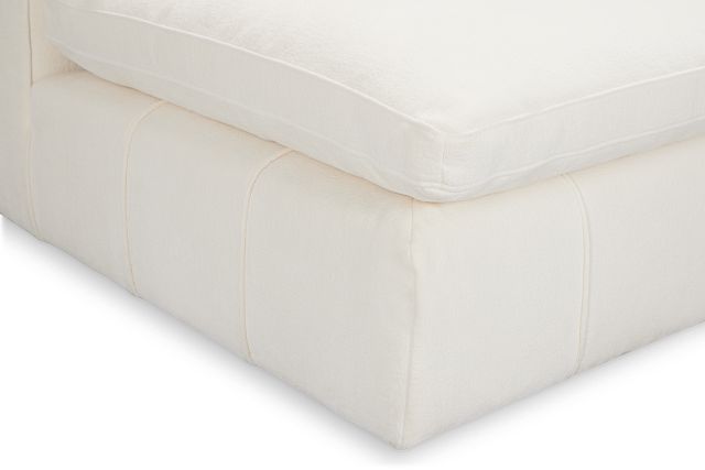 Cruz White Fabric Armless Chair