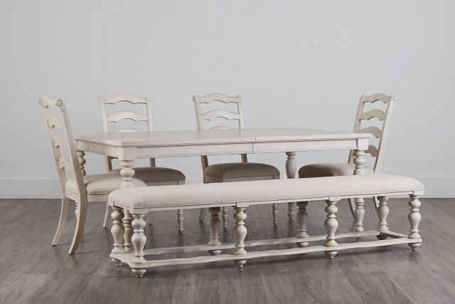 Savannah Ivory Rect Table, 4 Chairs & Bench (0)