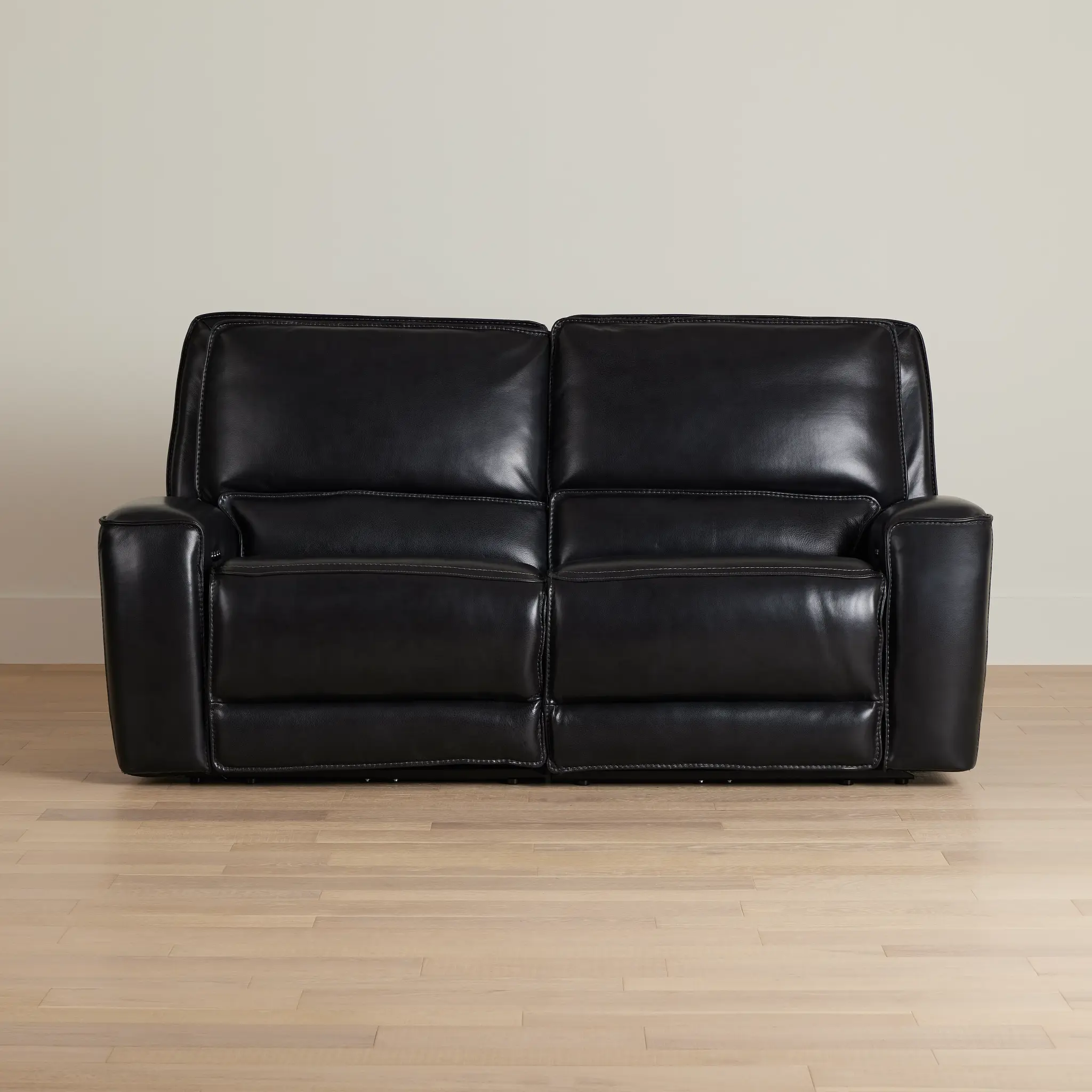 Miles Black Lthr/vinyl Power Reclining Sofa Miles Black Lthr/vinyl Power Reclining Sofa
