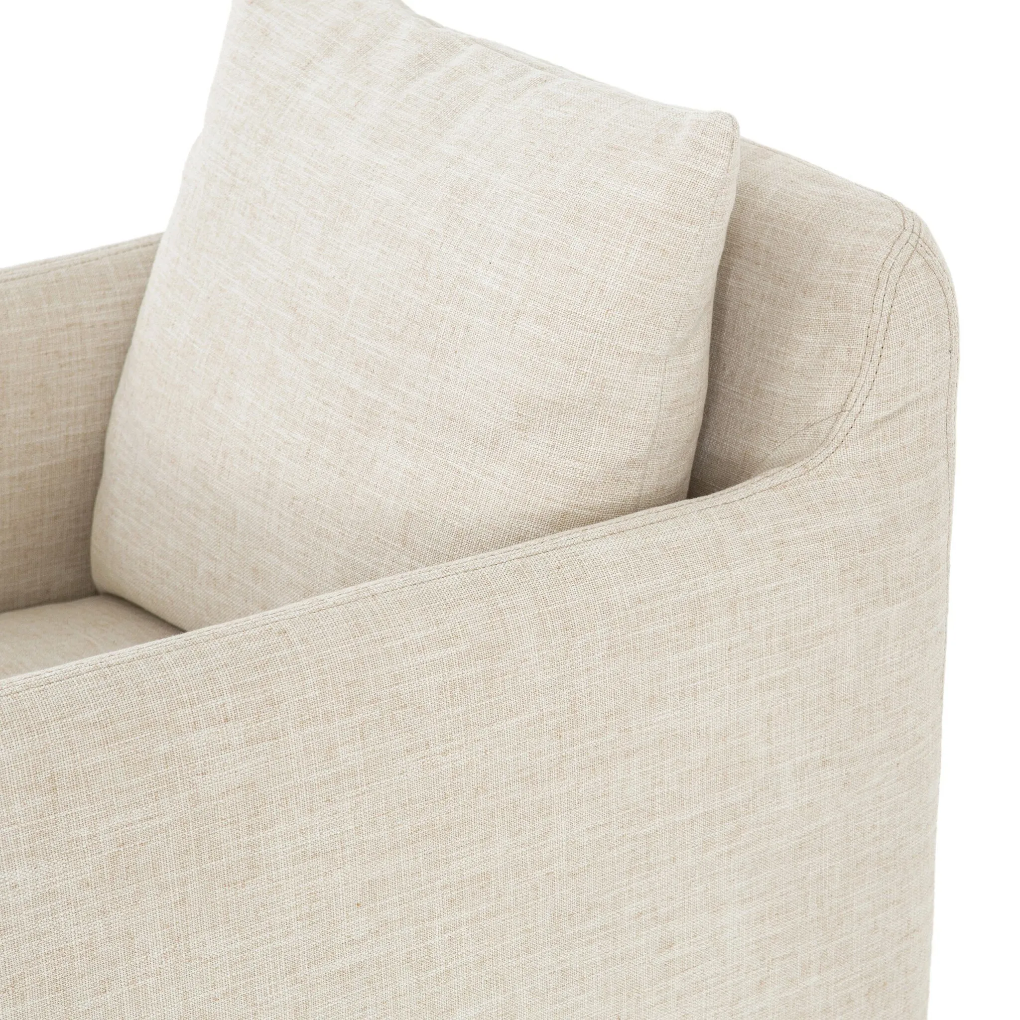 Four Hands Banks Ivory Slipcover Swivel Accent Chair