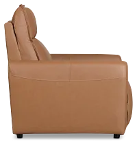 Edison Medium Brown Lthr/vinyl Power Recliner With Power Headrest