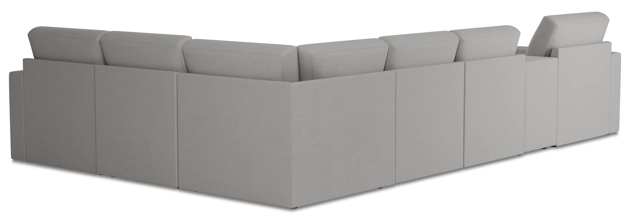 Citymod Light Gray Fabric Large Left Chaise Sectional With Media Console