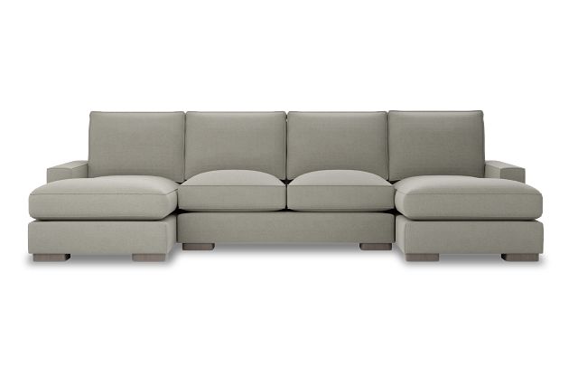 Edgewater Elite Gray Double Chaise Sectional