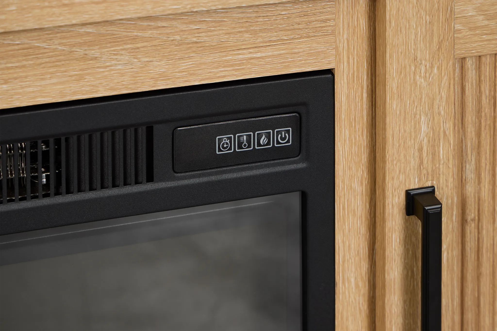 Lyndie Light Tone Tv Stand With Fireplace Insert