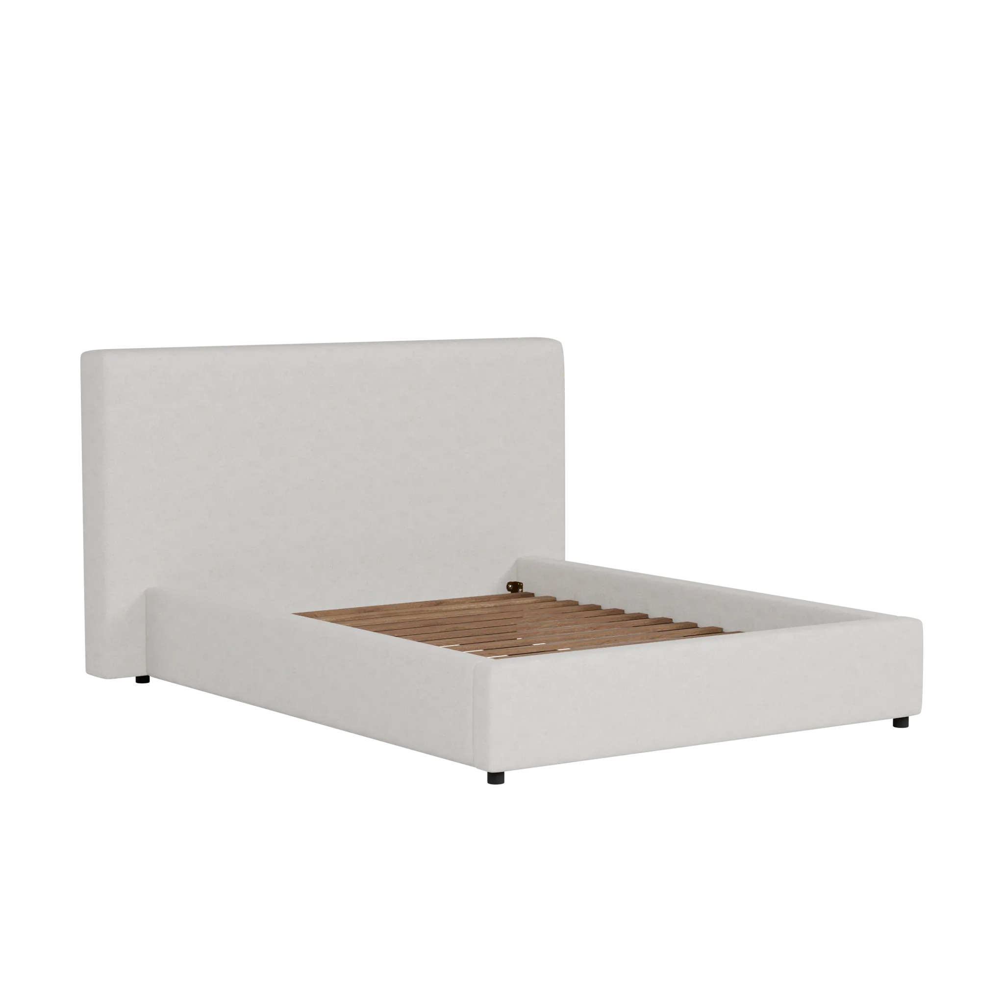 Grayton Linen Light Beige 44" Upholstered Platform Bed