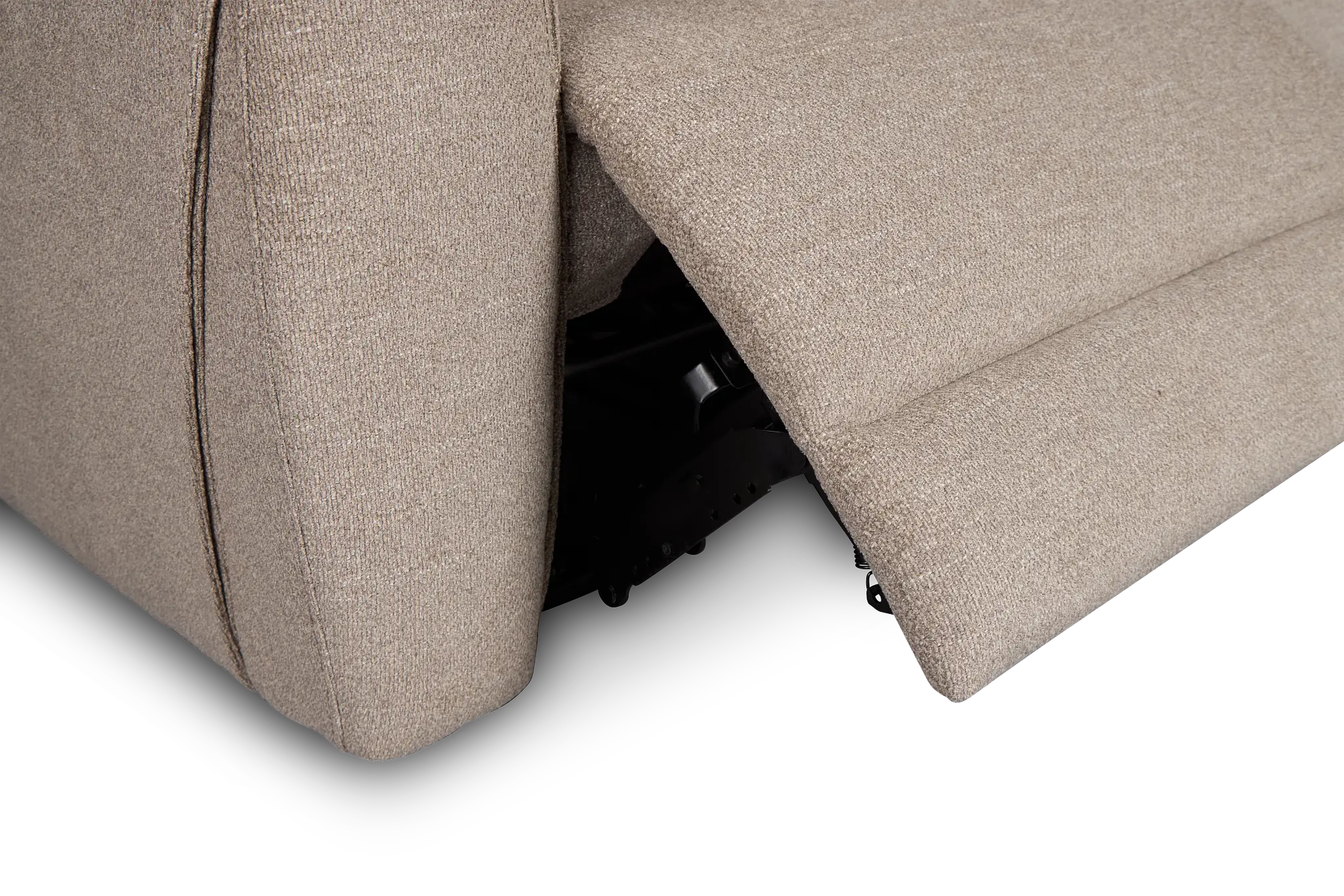 Walker Beige Fabric Small Two-arm Power Reclining Sectional Walker Beige Fabric Small Two-arm Power Reclining Sectional