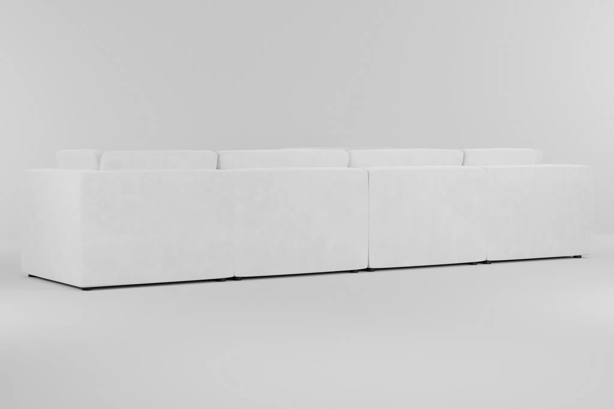 Destin Peyton White Fabric 6-piece Modular Sectional