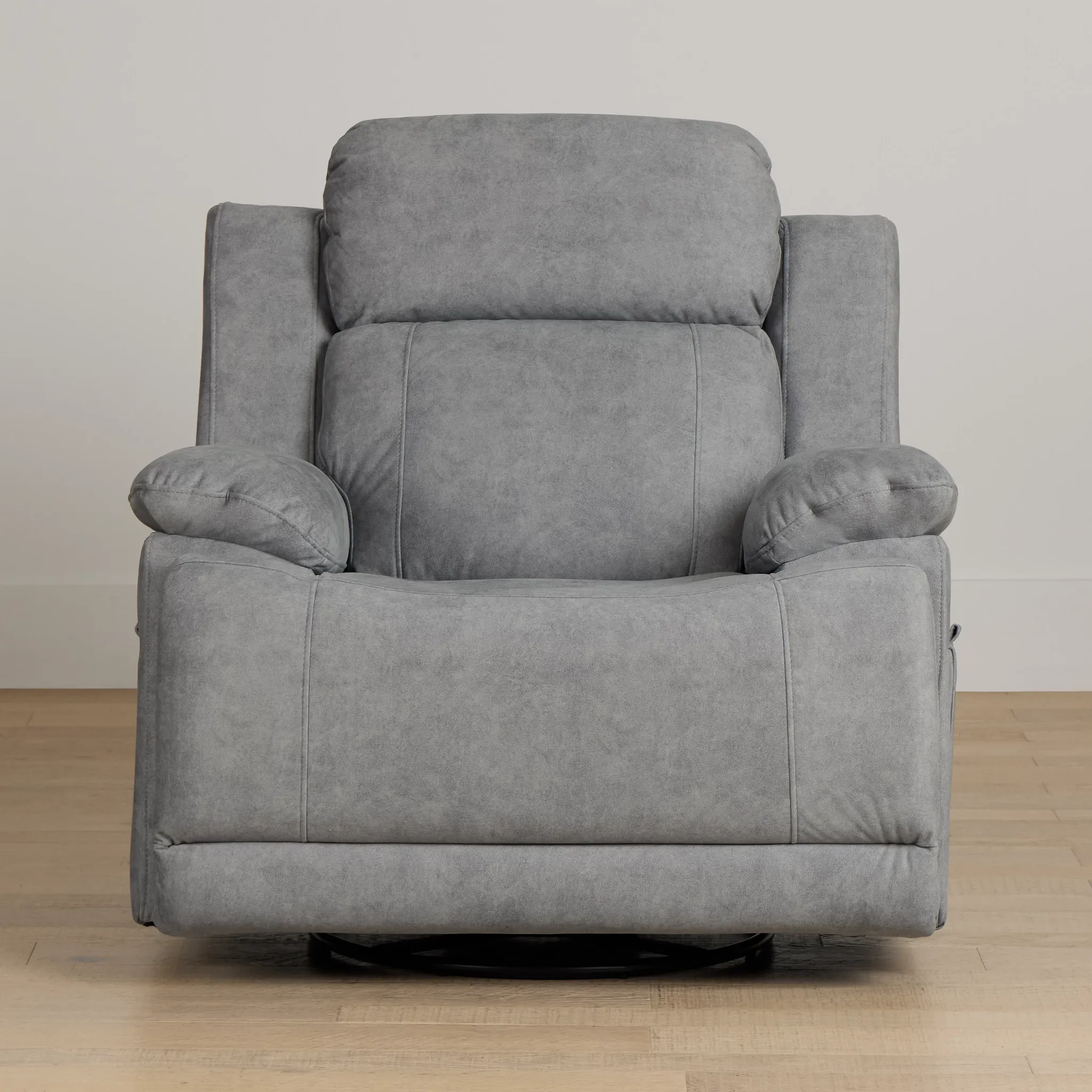 Benson Gray Micro Power Swivel Glider Recliner