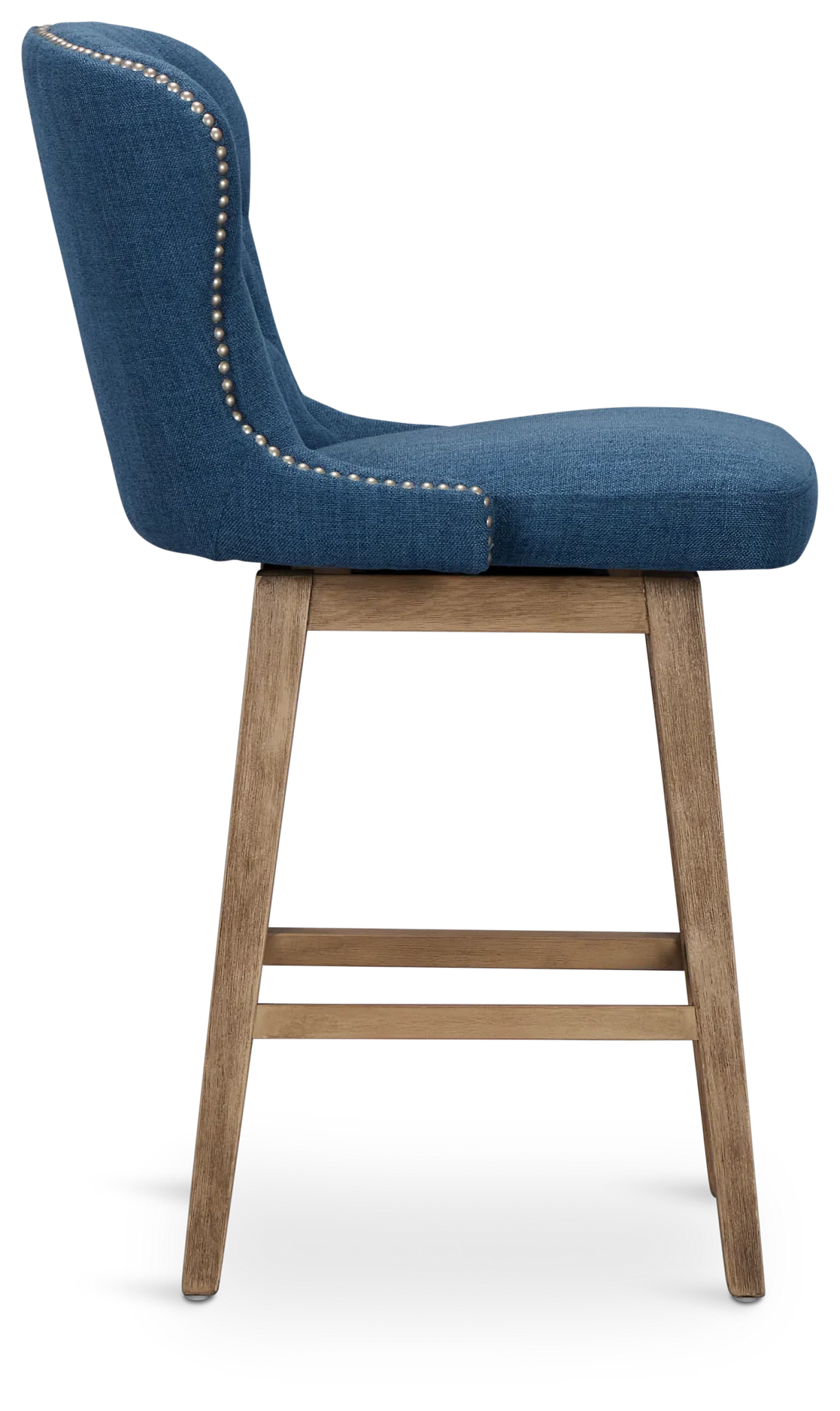 Seaside Blue Fabric 24" Swivel Barstool