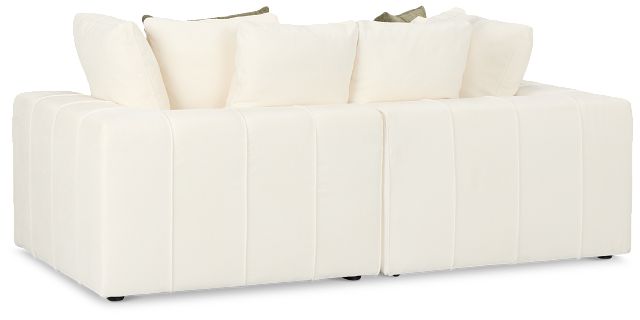 Cruz White Fabric 2-piece Modular Sofa
