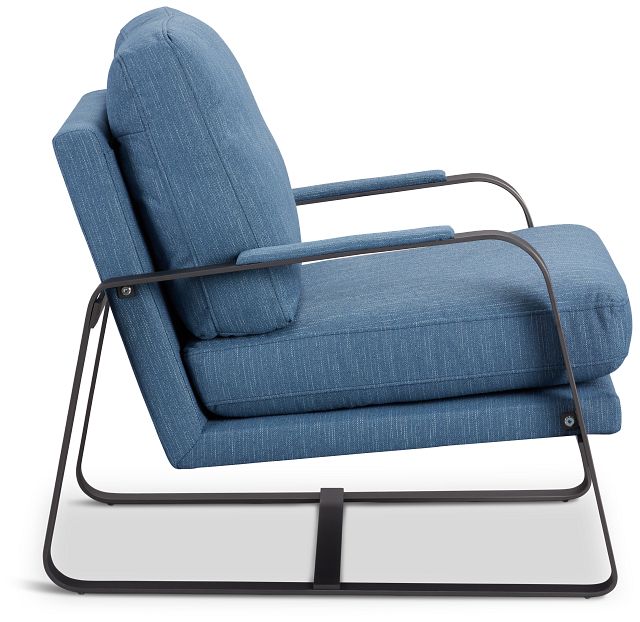Lex Dark Blue Fabric Accent Chair