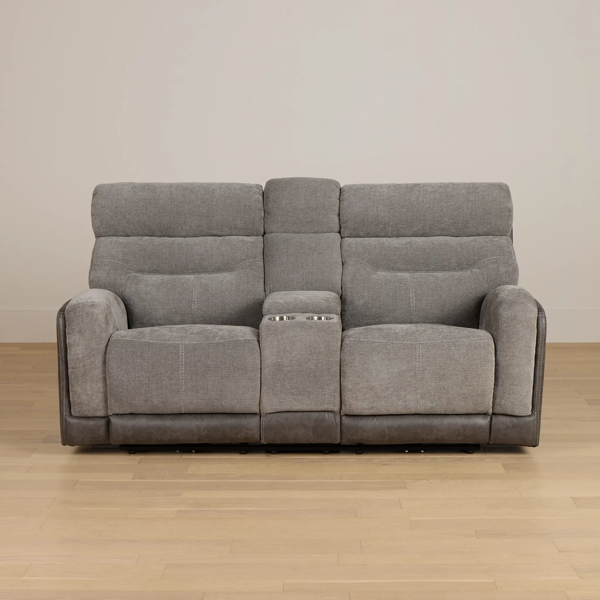 Travis Gray Fabric Power Reclining Console Loveseat Travis Gray Fabric Power Reclining Console Loveseat