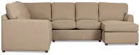 Tate Brown Fabric Medium Right Chaise Sectional