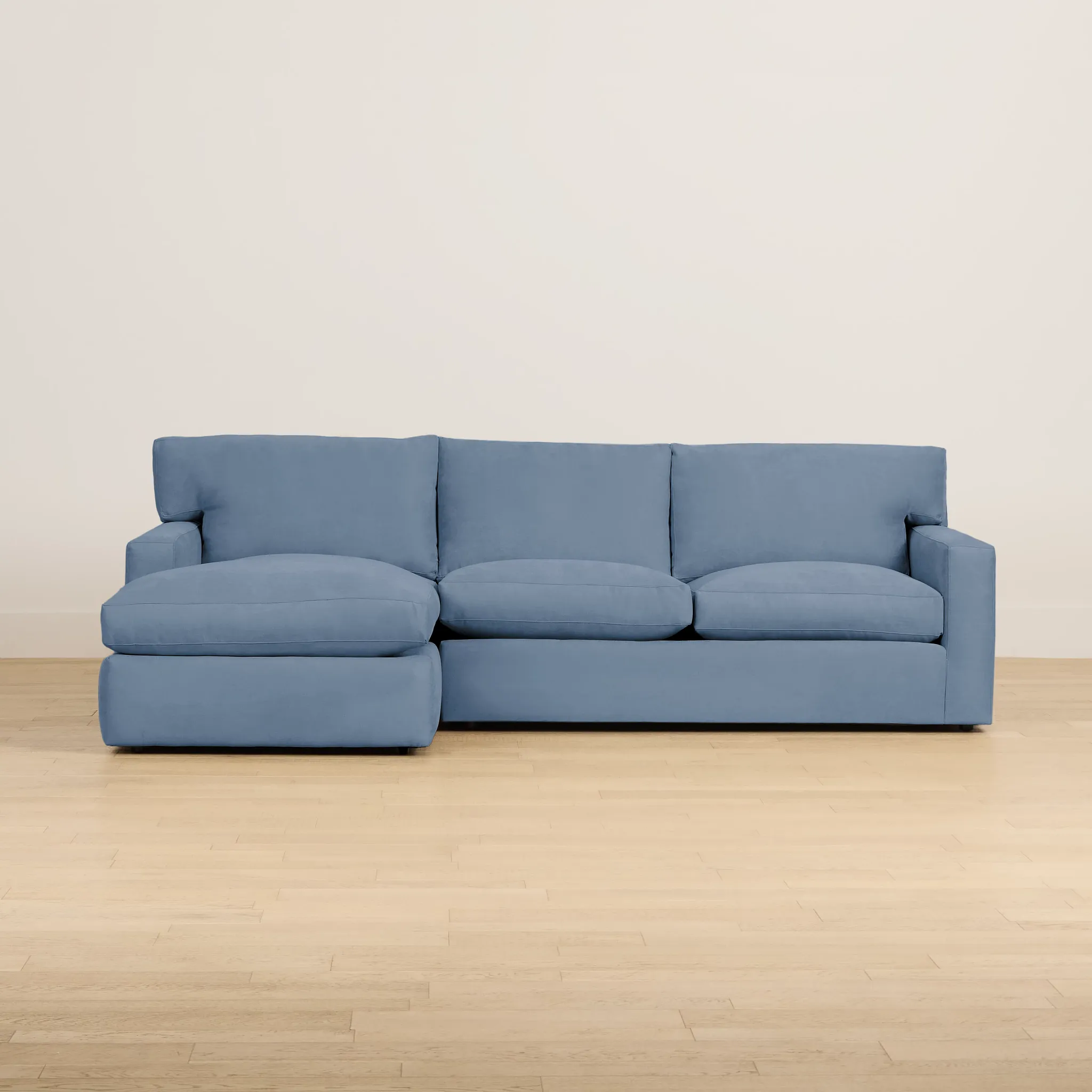 Hudson Blue Fabric Left Chaise Sectional