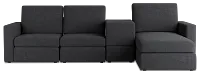 Citymod Dark Gray Fabric Small Right Chaise Sectional With Media Console