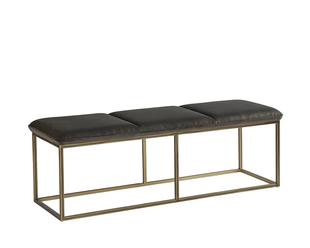 Allyn Dark Gray Upholstered Bench