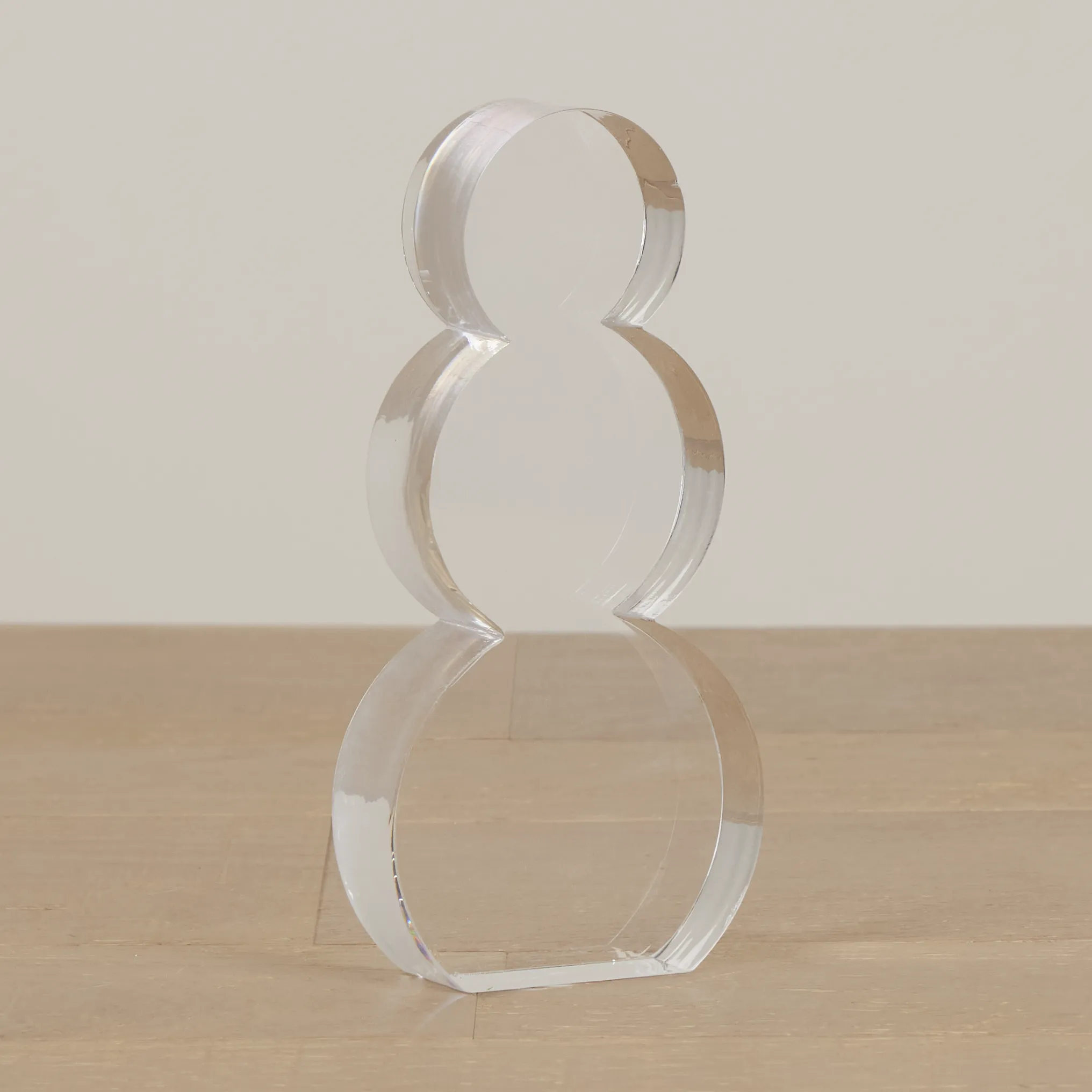 Snowman Clear Medium Sculpture
