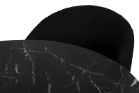 Merrick Black Round Table With 4 Black Upholstered Side Chairs