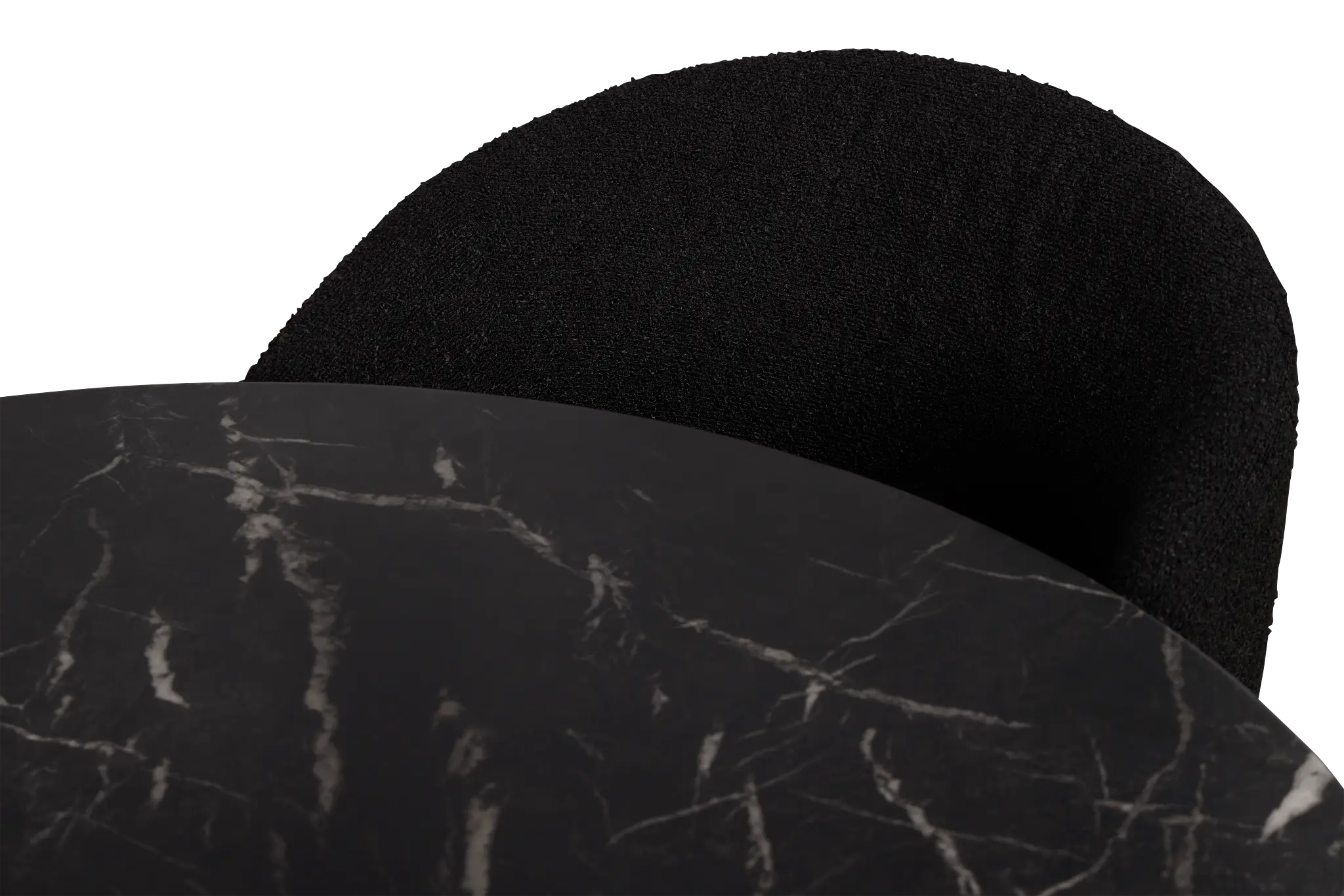 Merrick Black Round Table With 4 Black Upholstered Side Chairs Merrick Black Round Table With 4 Black Upholstered Side Chairs