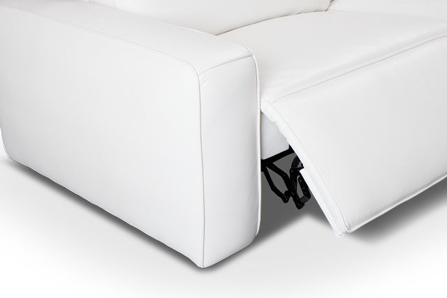 Tidal White Lthr/vinyl Small Two-arm Power Reclining Sectional