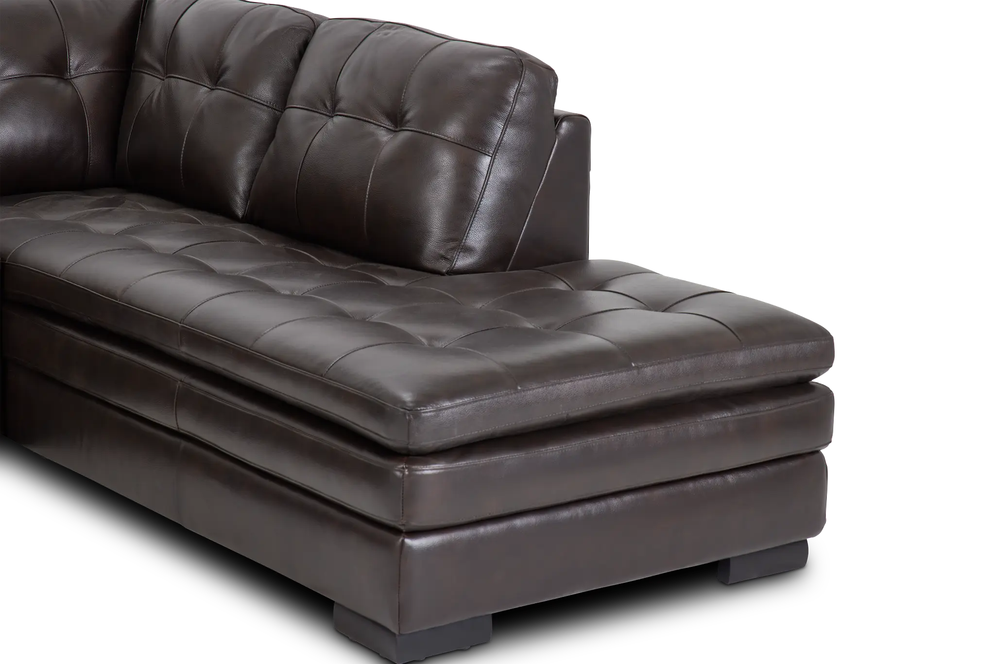 Braden Dark Brown Leather Medium Right Bumper Sectional Braden Dark Brown Leather Medium Right Bumper Sectional